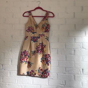 Champagne floral cocktail/semi formal dress